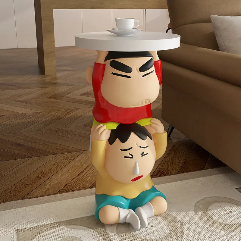 Crayon Shin-Chan 2026 New Luxury Creative Movable Round Top Side End Table Living Room Sofa Side Bedroom Entryway Bedside Gifts