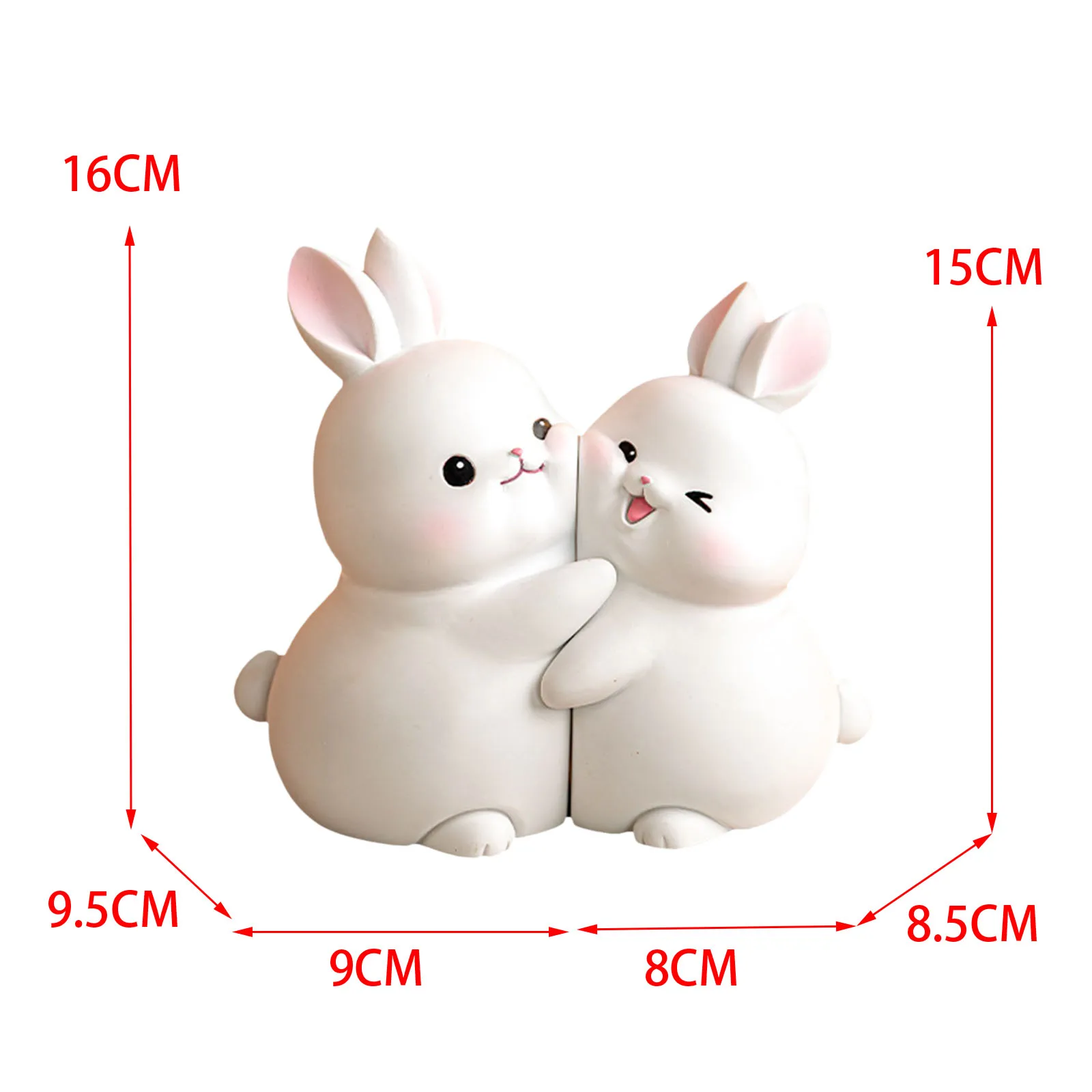Cute Shelf Rabbit Bookends Resin Figurines Unique Book Stand Holder Organizer Display Support for Office Home Cabinet Decoration