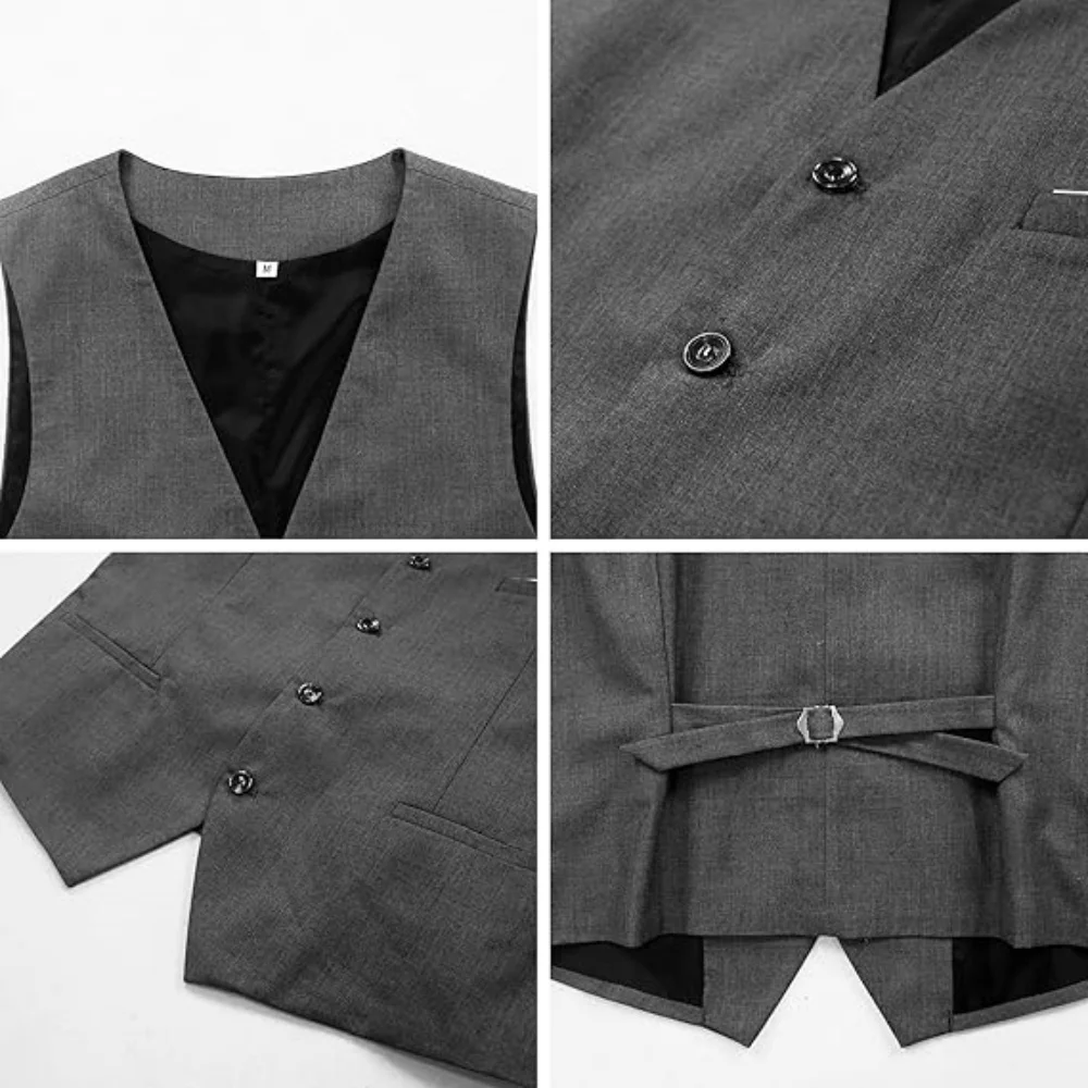 Mode Hochzeit Bräutigam Trauzeuge Ballkleid Dinner Party Herren 3-teiliges Anzugset Einreihiges einfarbiges Serge-Stoffset