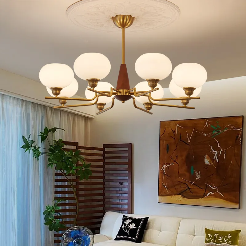 

American retro style living room chandelier French dining room medieval hall main light romantic high-end master bedroom room li