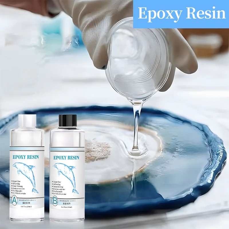 Crystal Clear Epoxy Resin Kit, Bubbles Free Epoxy Resin, Table Top & Bar Top Casting Resin, Clear Epoxy Resin for Art Crafts