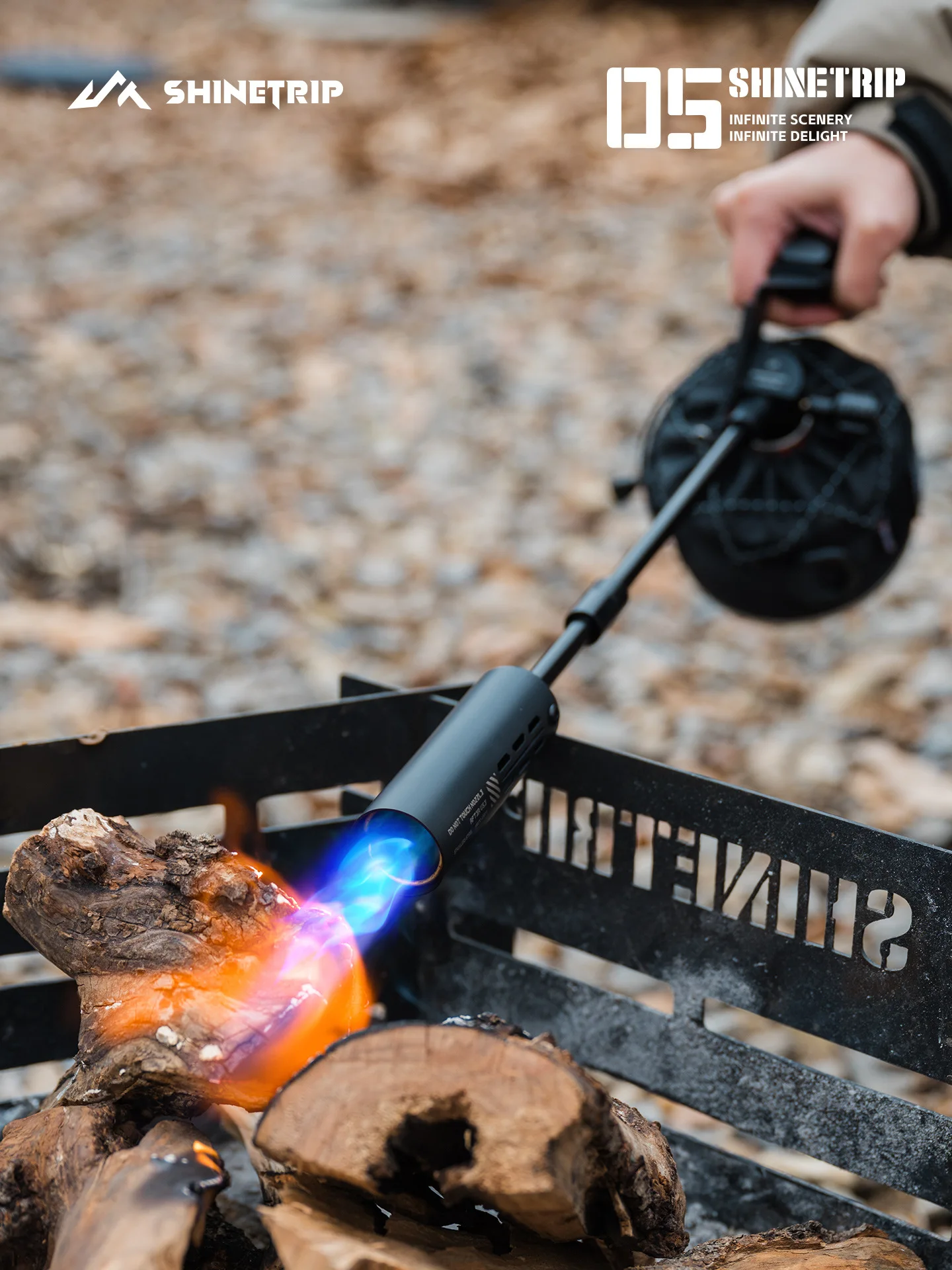 ShineTrip Portable Outdoor High-Temperature Flame Torch Stainless Steel & Brass, Fade-Resistant, Extended Igniter