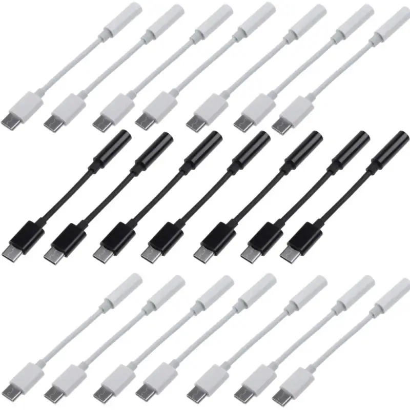 1~10PCS Braided USB-C to 3.5mm Jack Headphone Adapter Cable for Xiaomi Huawei