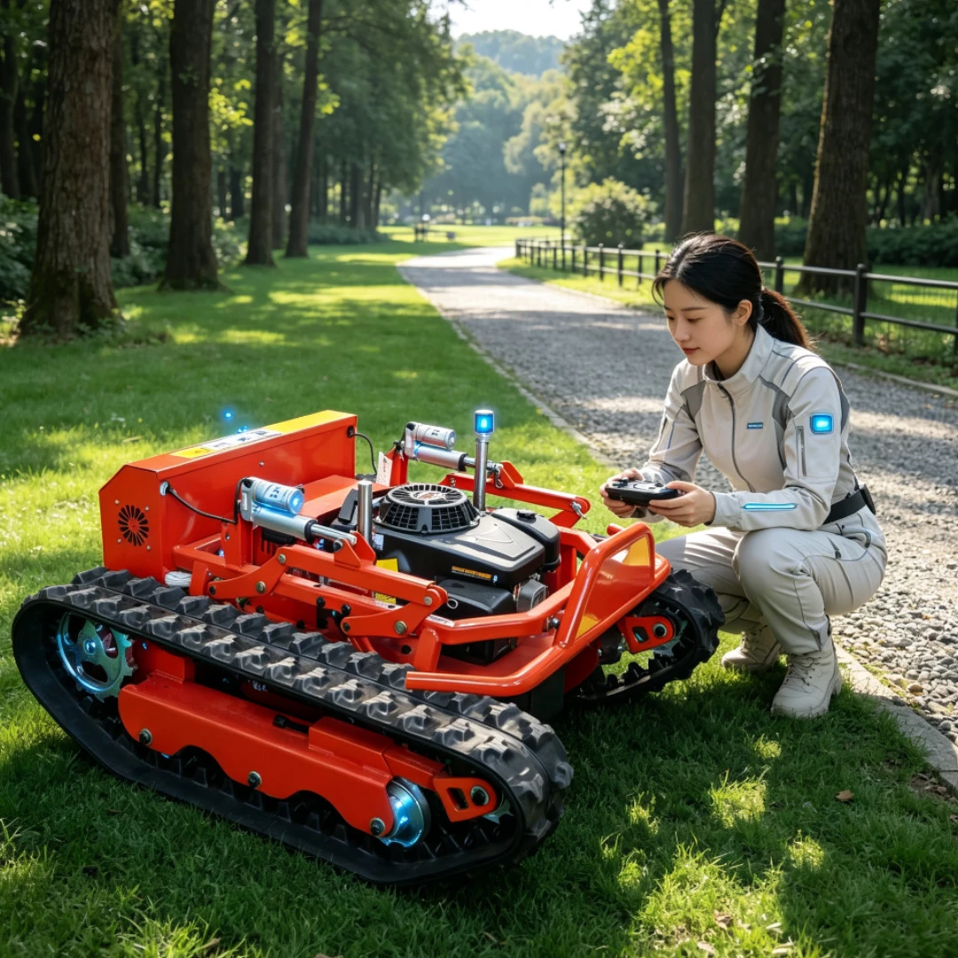 Customized Lawn Mower with All Terrain Remote Control Operation, Four Stroke Fuel Powered Household Professional Lawn Mower