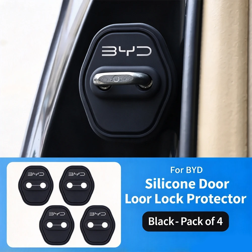 4/2Pcs Silicone Car Door Lock Cover Stickers for BYD Atto3 Yuan Plus Sealion 7 Dolphin Surf Dolphin Shark Seal Song Seal EV