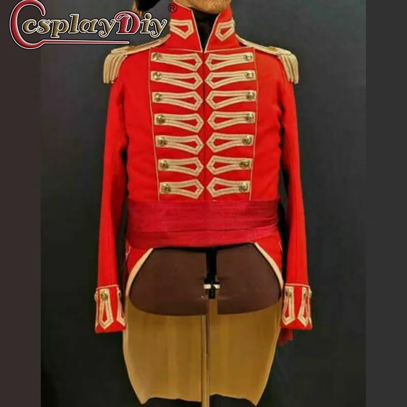 

Cosplaydiy Steampunk admiral Uniform hussar jacket Costume New Men's British 41st Regt of Foot Major general wool Jacket suit