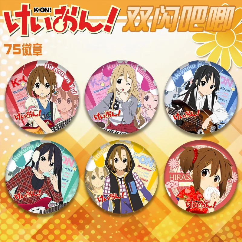 ك أون! شارات المينا يوي Azusa دبابيس ميو ريتسو موجي دبابيس الرسوم المتحركة بروش Kawaii أنيمي شارة لحقيبة الظهر الملابس التلبيب الهدايا