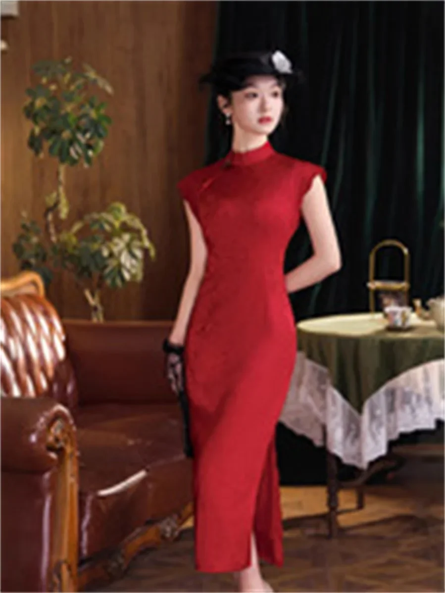

Новый весна/лето 2025 улучшенный Cheongsam Young с восемью пуговицами в китайском стиле улучшенный Cheongsam для девочек Qipao
