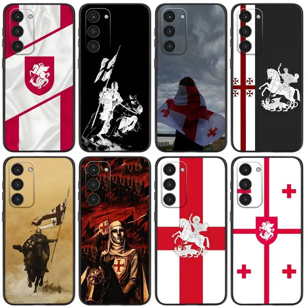 Cool Georgia Flag Phone Case For Samsung Galaxy A20,21s,22,31,32,52,53,72,73,80,91 Soft Liquid Silicone Black Cover