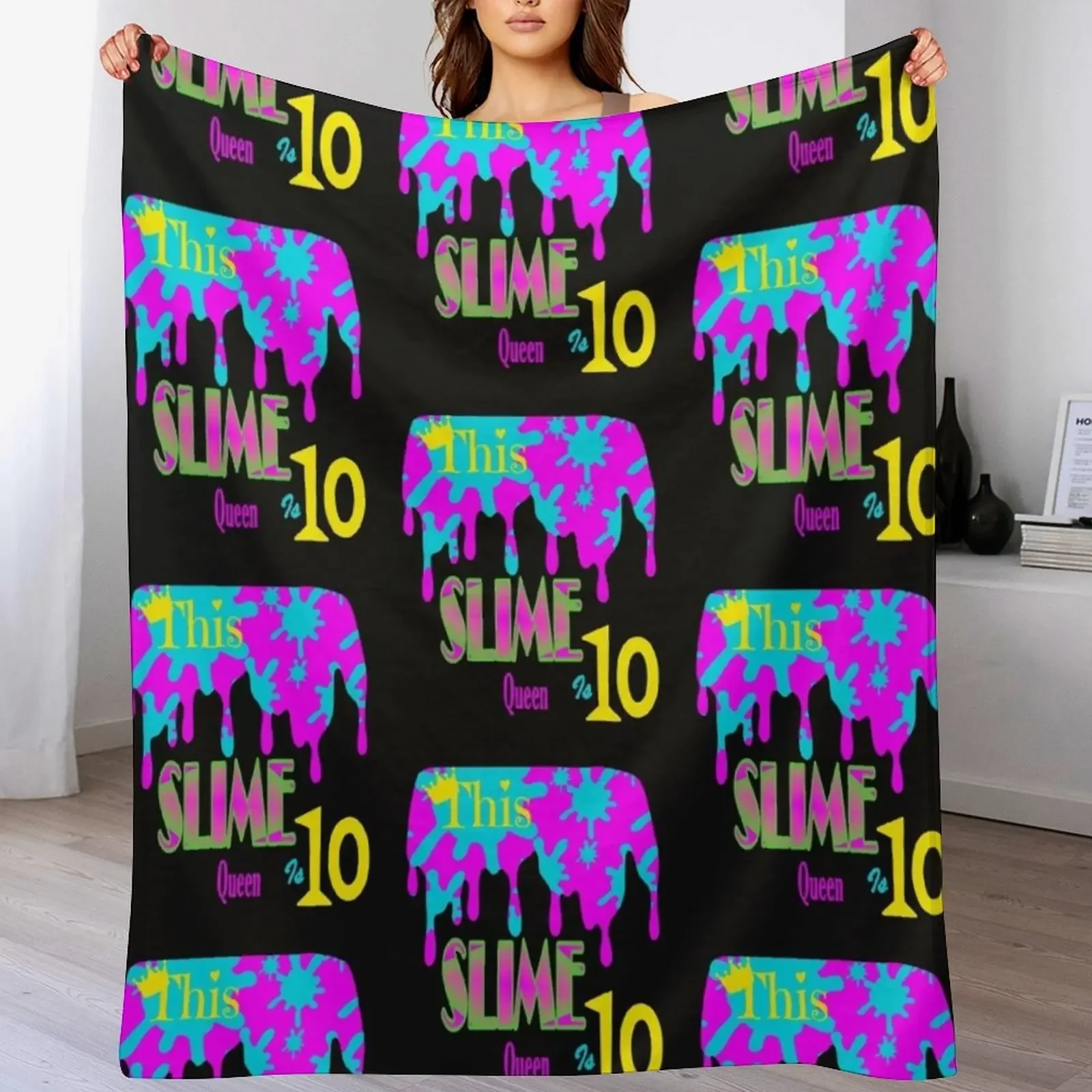 Slime Glitter Party Throw Blanket Soft Home Decor Blanket for Couch Bedroom