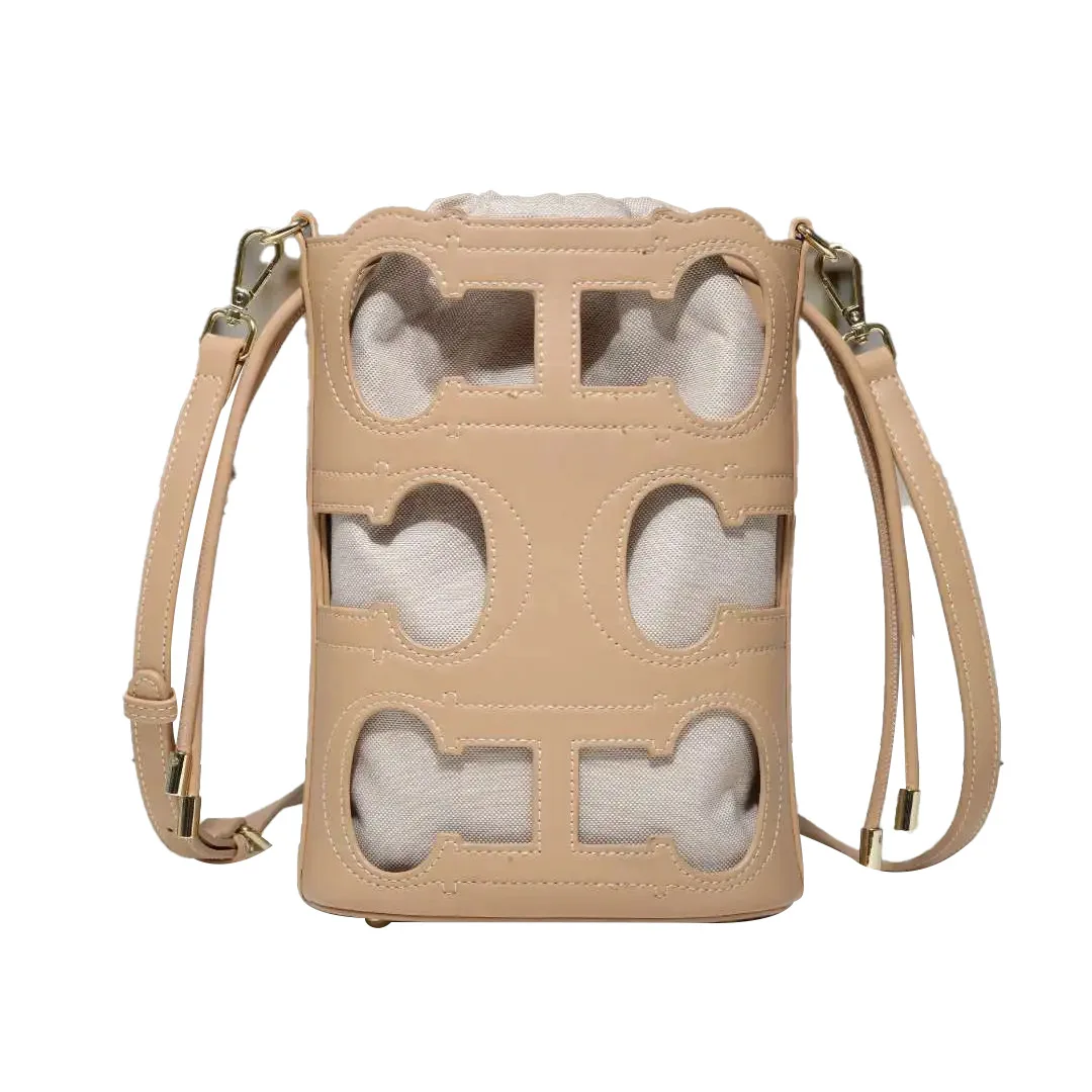 

Carolina Herrera Cut-out Design Trendy Everyday Versatile Bag Double-layer Drawstring Women's One-shoulder Crossbody Bag