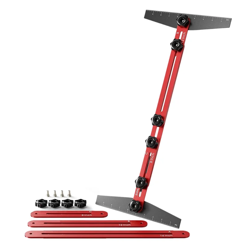 FAAJ-Herramienta de plantilla de escalera, plantilla de calibre de banda de rodadura de escalera, herramienta de medición de banda de rodadura de escalera, plantilla de calibre de escalera para herramienta de plantilla de peldaños de escaleras