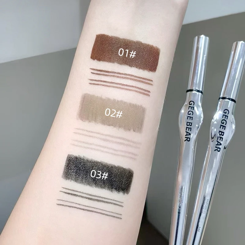 女性用二股眉毛ペン Gege Bear 長持ちする自然なストローク 防水 汗に強い 汚れにくい 終日着用 アイメイク