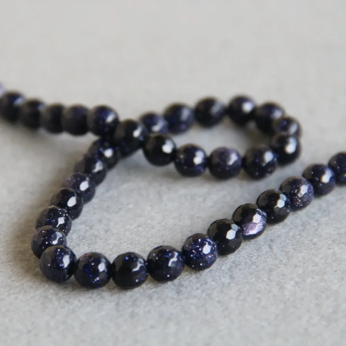 8mm Accessory Blue Sandstone Crystal Semi Finished Stone Balls Gifts Round Faceted Beads 15inch Jewelry Making Design