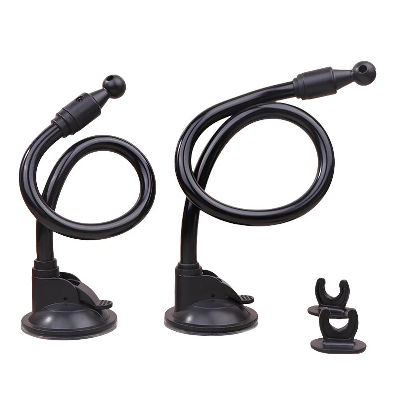 Support de téléphone Flexible, tête sphérique de 17mm, longue tige pour chargement sans fil, Clip de téléphone avec support à ventouse, Base de supports de pare-brise