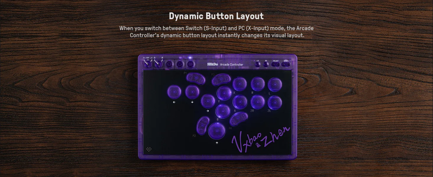 8BitDo All-Button Arcade-Controller für Switch & Windows – 3 Verbindungsmodi, flache lineare Schalter, 4 programmierbare Tasten – Detail 27