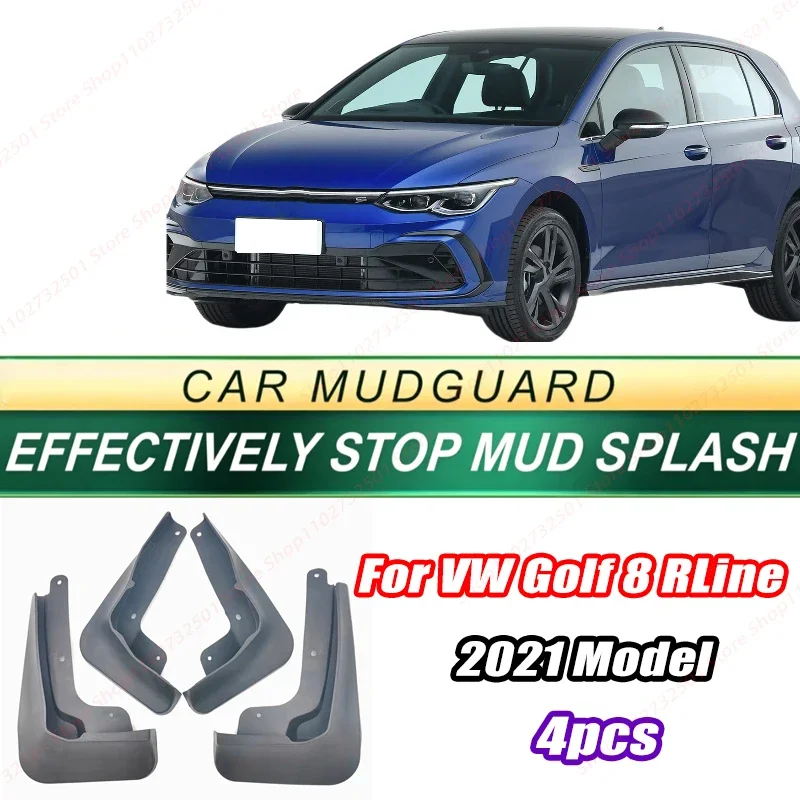 For VW Golf 8 RLine 2021 Model 4PCS Front Rear Mud Flaps Splash Guards Fender Mudguards Auto Accessories