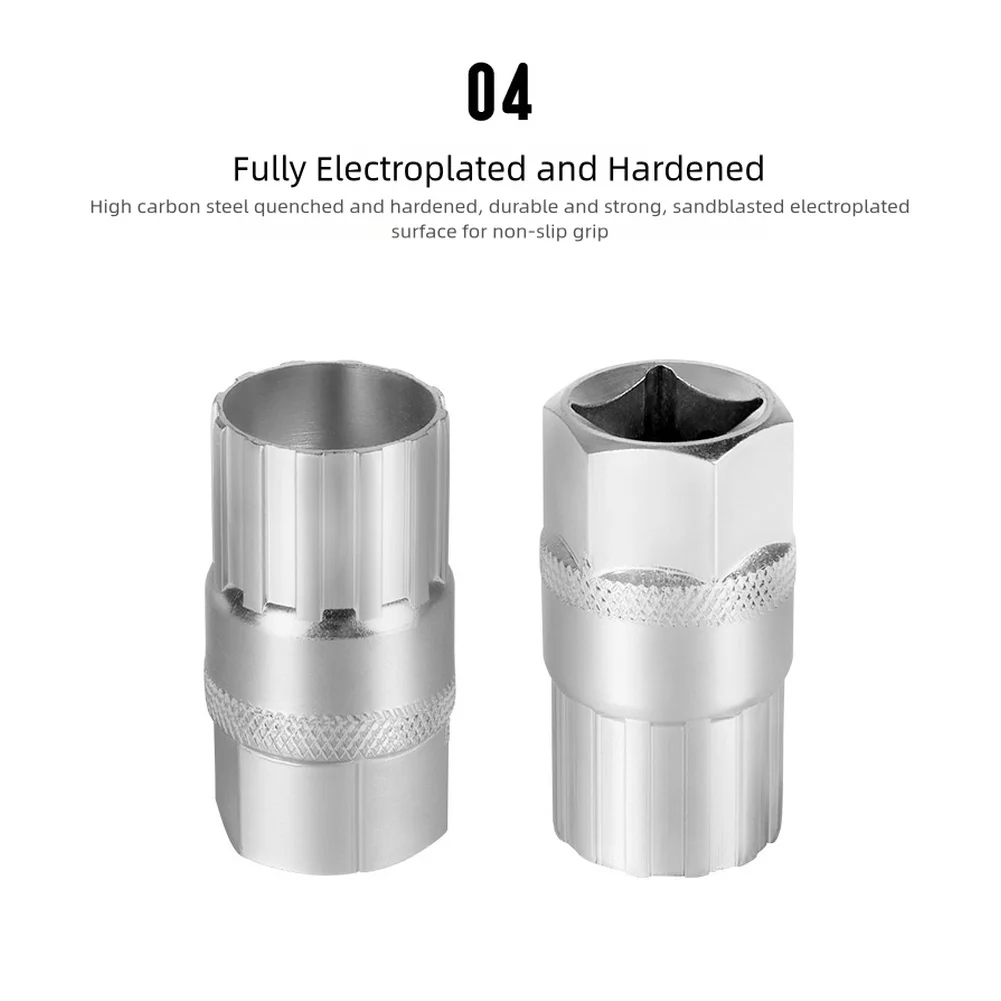 Carbon Steel Bicycle Freewheel Removal Tool For 6-12 Speed Bikes/E-Bikes  Silver Carbon Steel+Tool Steel 40Cr Heat-Treated