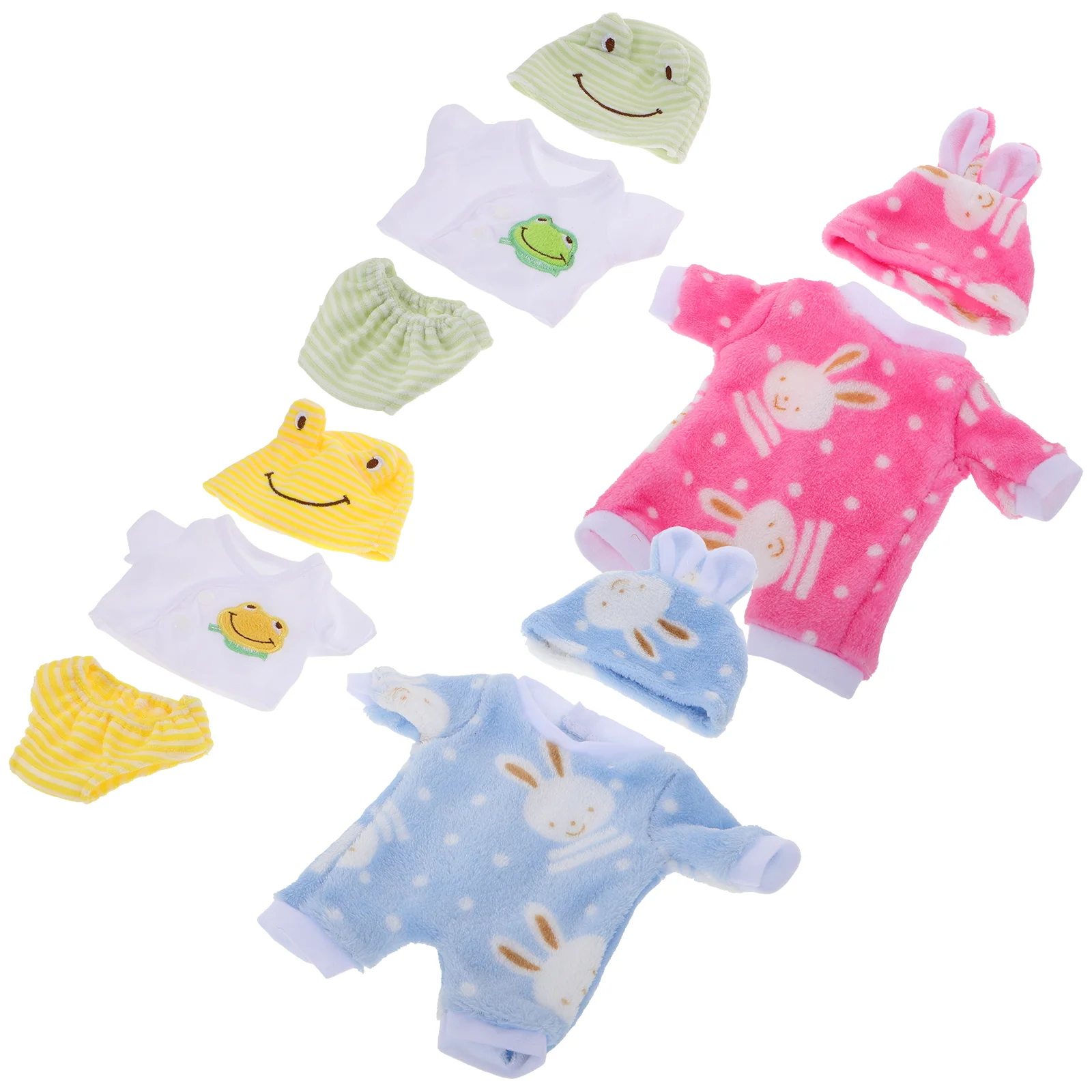 4 Sets Girls Pajamas Animal Clothes Accessories Polyester Child Reborn Baby Dolls