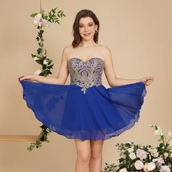 Womens Sleeveless Cocktail Dress Homecoming Gown Sweetheart Lace Applique Short Junior Quinceanera Prom Dresses For Party