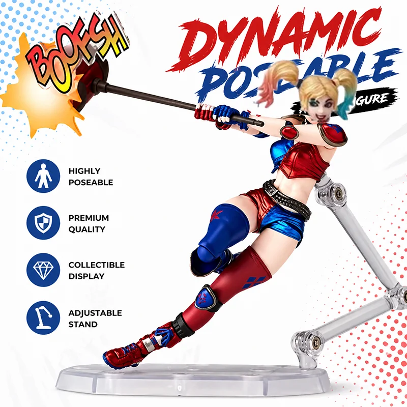 Figura de acción de Harley Quinn de 15 cm, figura articulada de Harley Quinn y el Joker de Yamaguchi, modelo de Harleen Quinzel, juguetes coleccionables de PVC