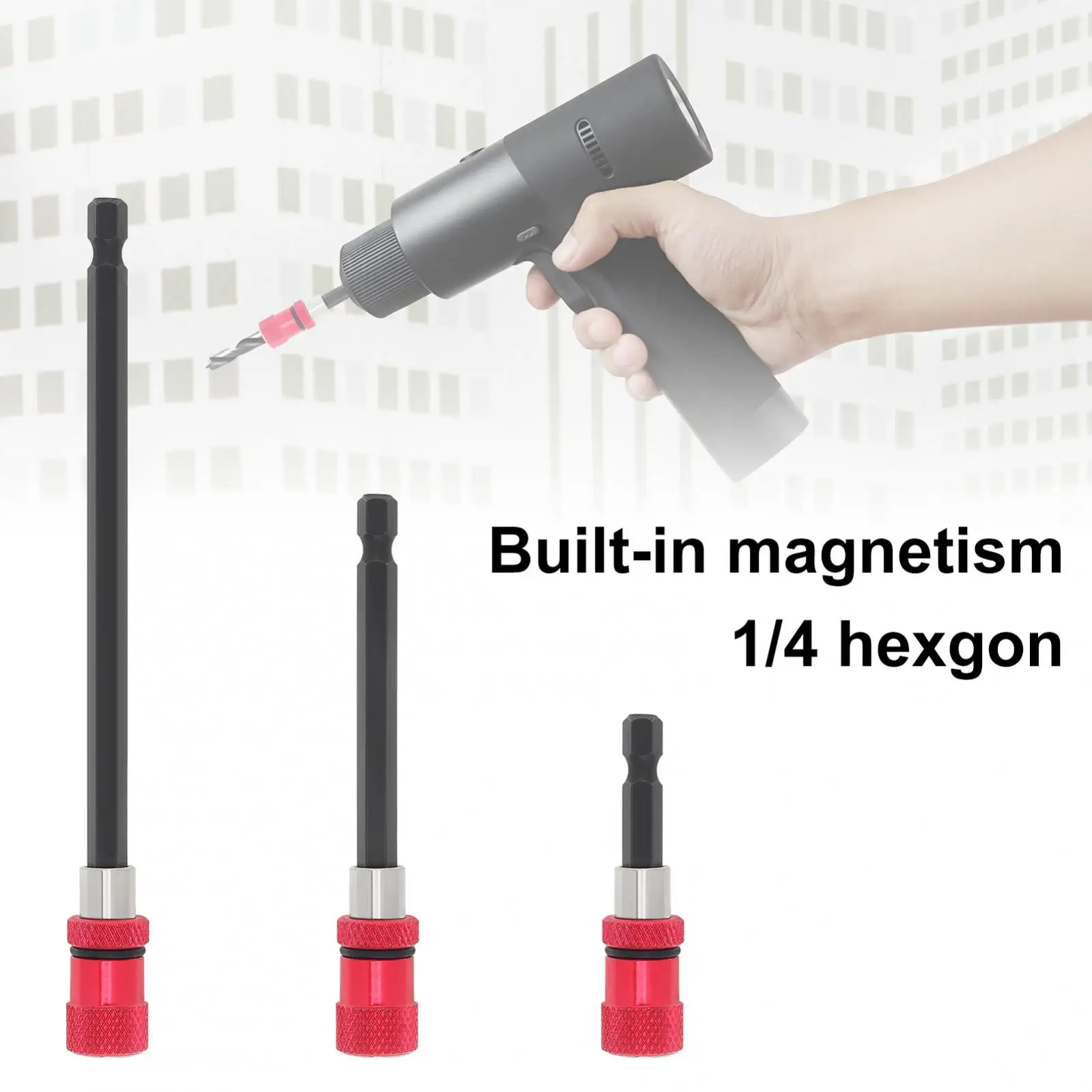 3pcs/set Magnetic Electric Screwdriver Bit Holder Adapter Quick Release Hex Shank Extension Bar Socket Screw Driver Drill Bit
