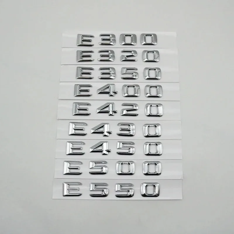 3D W124 W211 For Mercedes-Benz E-CLASS E63 E200 E220 E240 E250 E280 E420 E430 E450 E550  Trunk Rear Emblem Badge Chrome Letters view 3