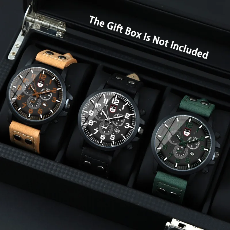 

3 шт./компл. кварцевые часы из сплава для отдыха, рождественский набор деловых часов, идеальный мужской подарок на День Благодарения.
