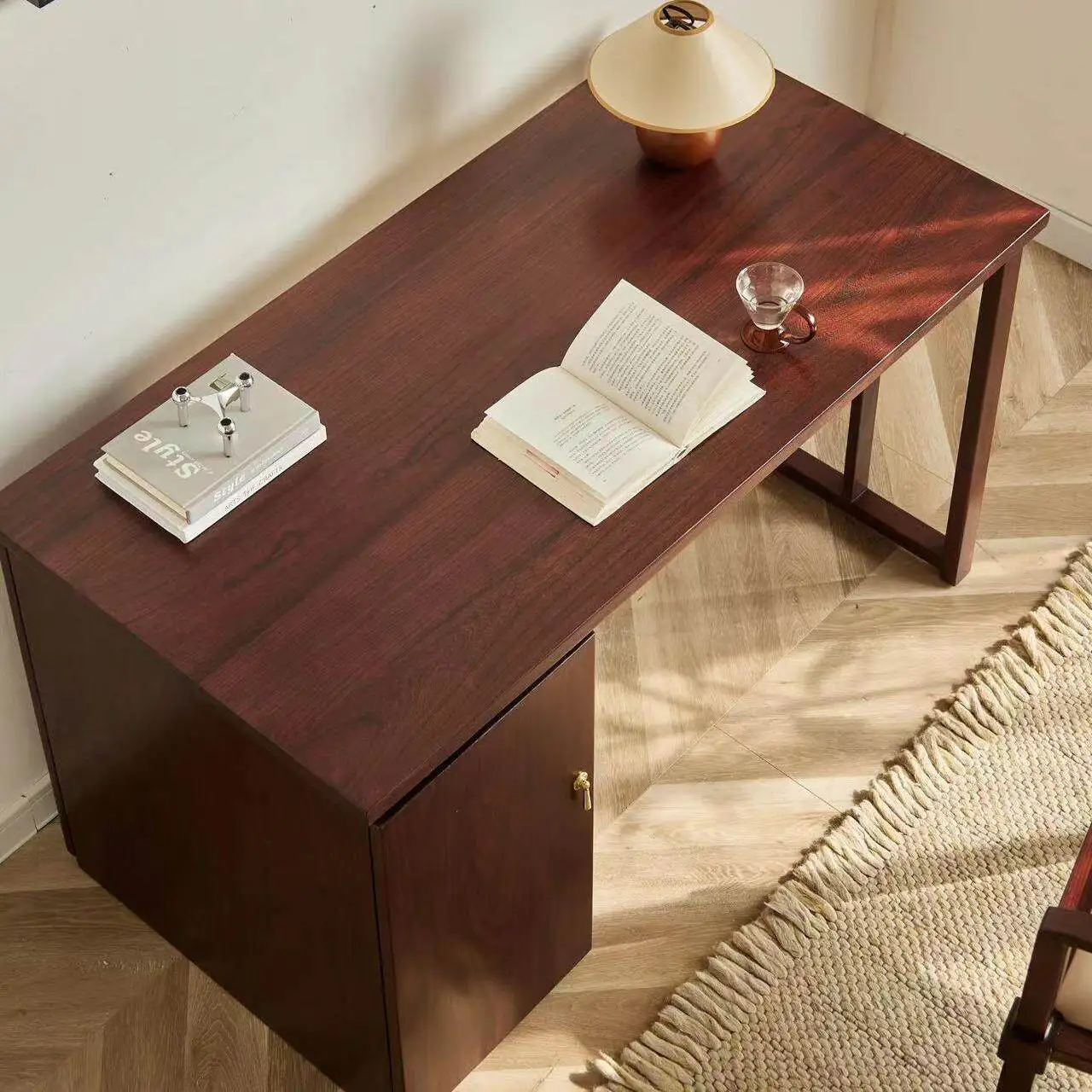 Elm solid wood desk office desk writing desk premium solid wood home study home Chinese minimalist