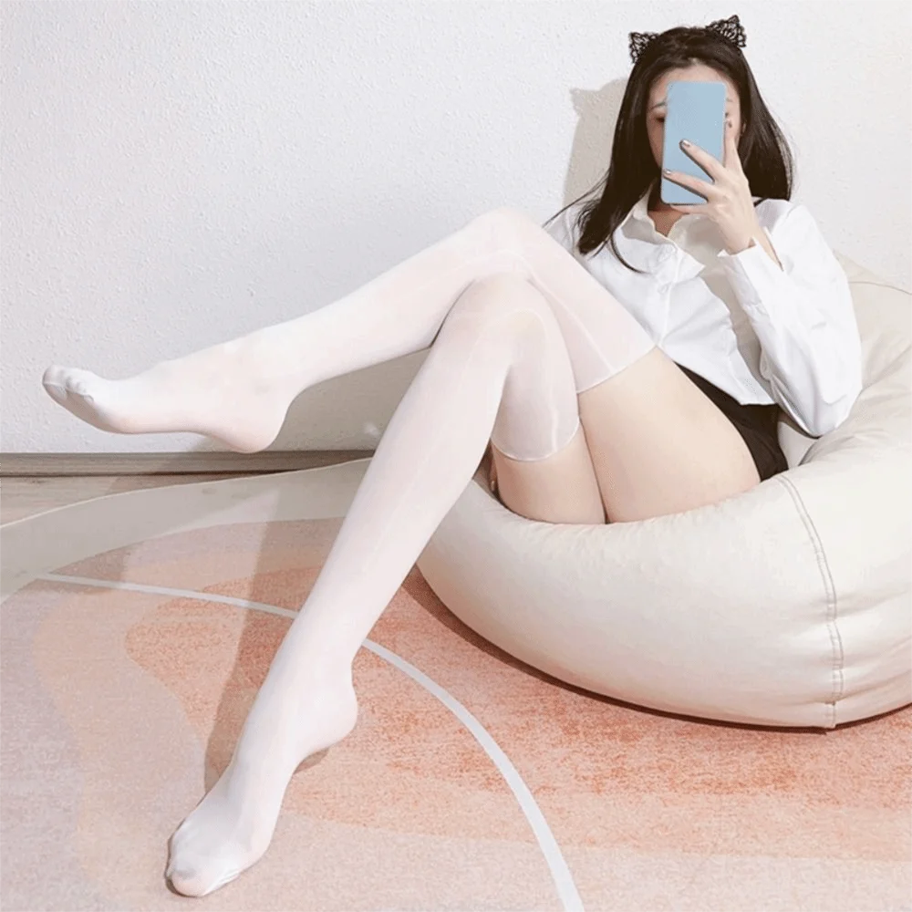 Sexy Smooth Glossy Stockings High Waist Aurora Horse Oil Pantyhose Shiny Oil Gloss Thigh High Stockings Women