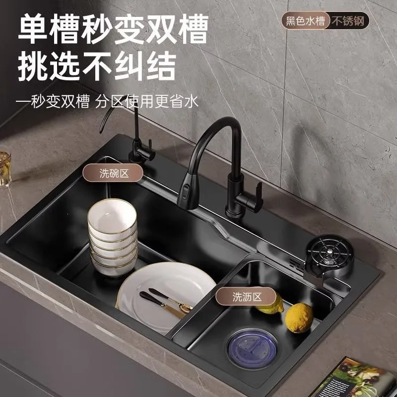 YFY gray stainless steel large single tank kitchen sink vegetable basin full set thickened 3MM kitchen large single tank