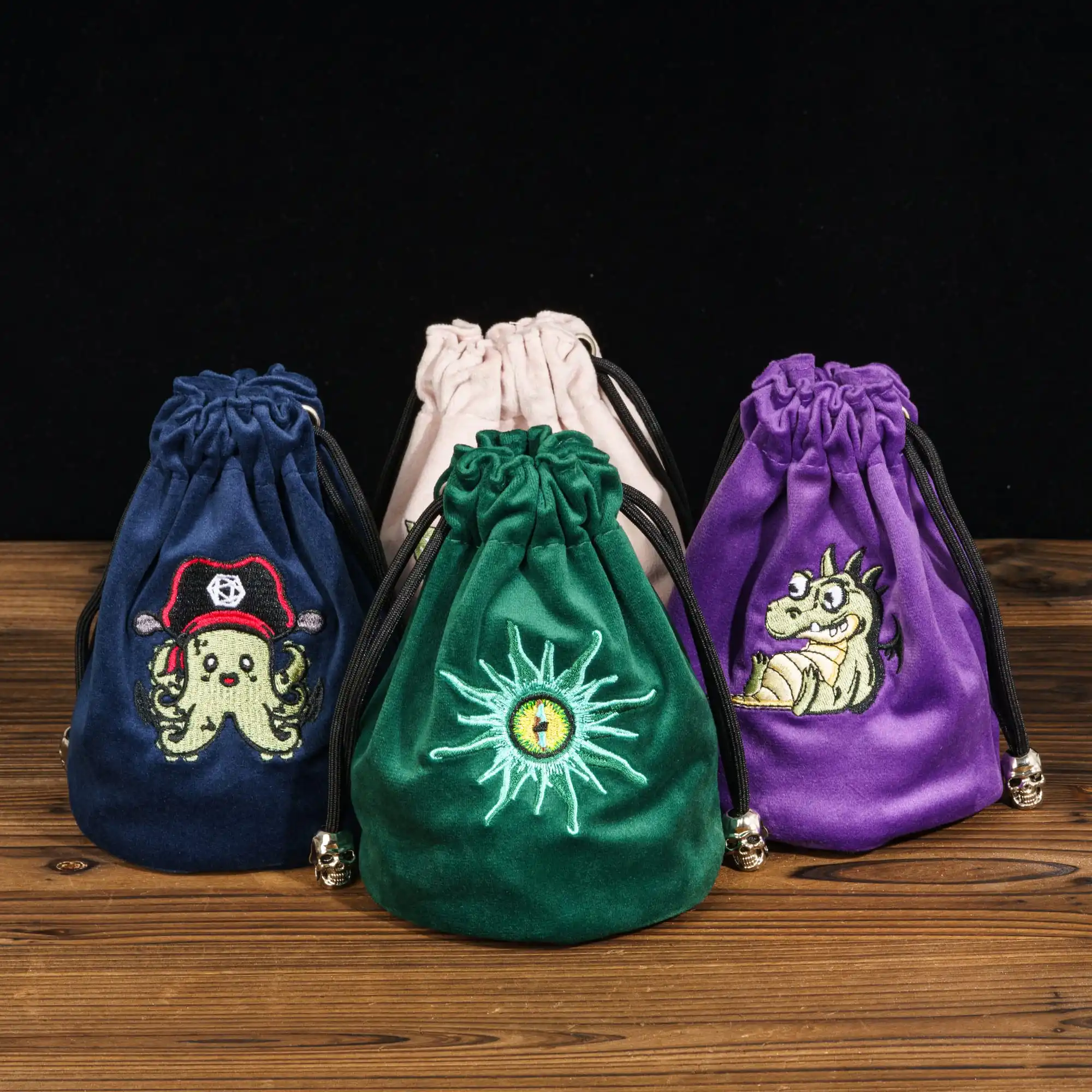 New Drawstring Dice Bag with Cute Pattern Flannelette Storage Bag Round Bottom Pouch for Packing Gift Dice Holder Board Game