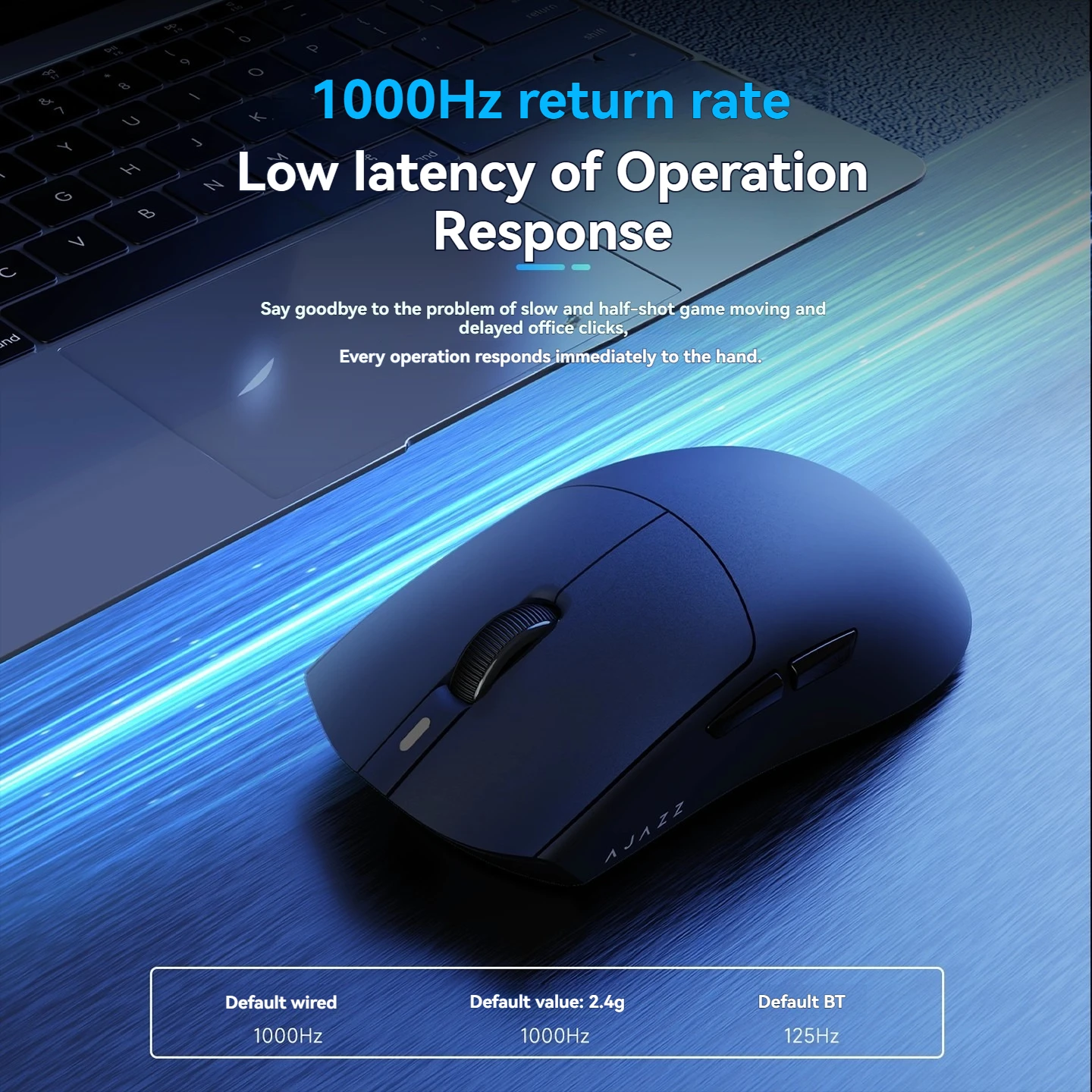 

AJAZZ AJ139V3 Mouse Magnetic Charging Wireless Mouse with Triple Mode PAW3395 Sensor 800mAh Battery Lightweight Gaming Mouse