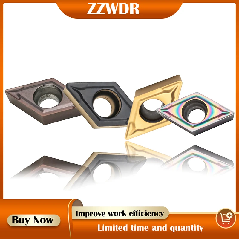

ZZWDR DCMT070204 DCMT11T304 HMP DCMT11T308 MP WM1125 WM1040D Carbide External Turning Tool DCMT Lathe Inserts