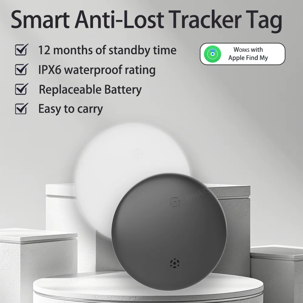 4pcs With Cover One Year Long Standby Button Battery Intelligent Anti-Theft and Anti Loss Mini GPS For IOS IPhone FInd My App