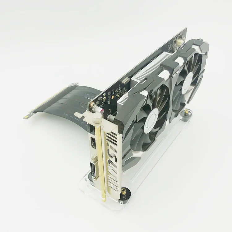 JHH-LINK กราฟิกการ์ดแนวตั้ง GPU Mount ใน x16แท่นวาง GPU อะคริลิค90องศาสำหรับ casing PC แชสซีภายนอก