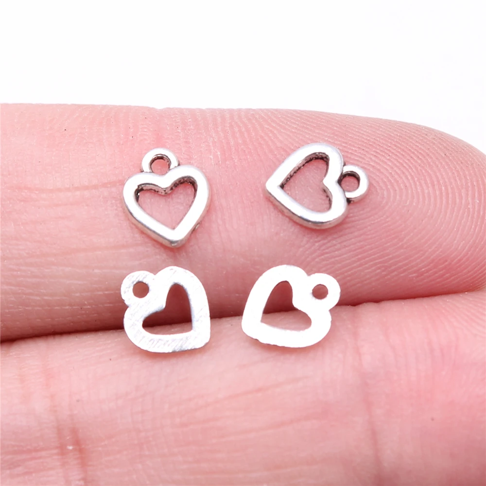 1500pcs Charms Wholesale 8x7mm Hollow Heart Charms Wholesale For Jewelry Making DIY Jewelry Findings Alloy Charms Wholesale