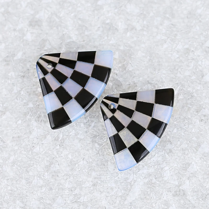 Opalite feito à mão e obsidian brinco grânulo 22x16x3mm 2g pedras semipreciosas moda jóias acessórios