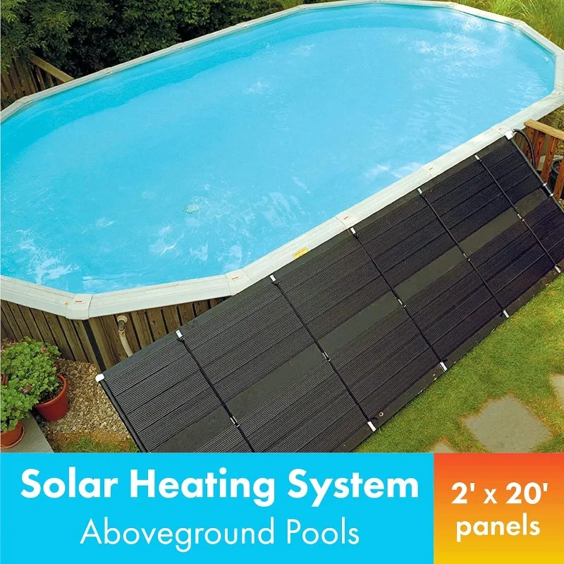 SunHeater Aboveground Pool Heating System, Includes Two 2’ x 20’ Panels (80 sq. ft.) –Solar Heater Made of Durable Polypropylene