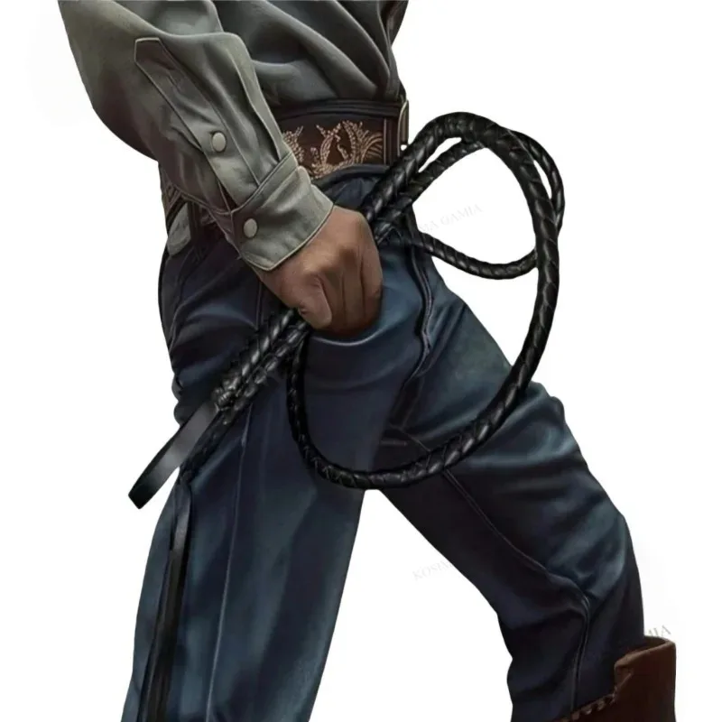 Chicote de Treinador de Circo 1,8m em Couro Sintético PU, Acessório de Chicote para Fantasia de Cowboy Ocidental, Performance e Palco