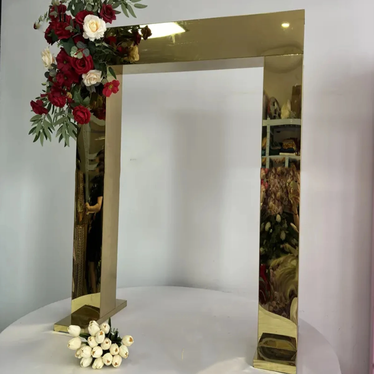 

3pcs/10pcs)New Design Gold Arch Metal Flower Stand Large Flower Rack Table Centerpiece for Wedding Decoration