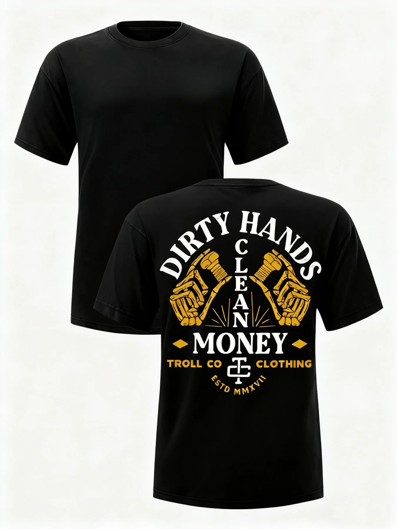 

High-quality Men's Summer New Heavyweight Pure Cotton T-shirt Short Sleeve Niche Design Printed Trendy Brand