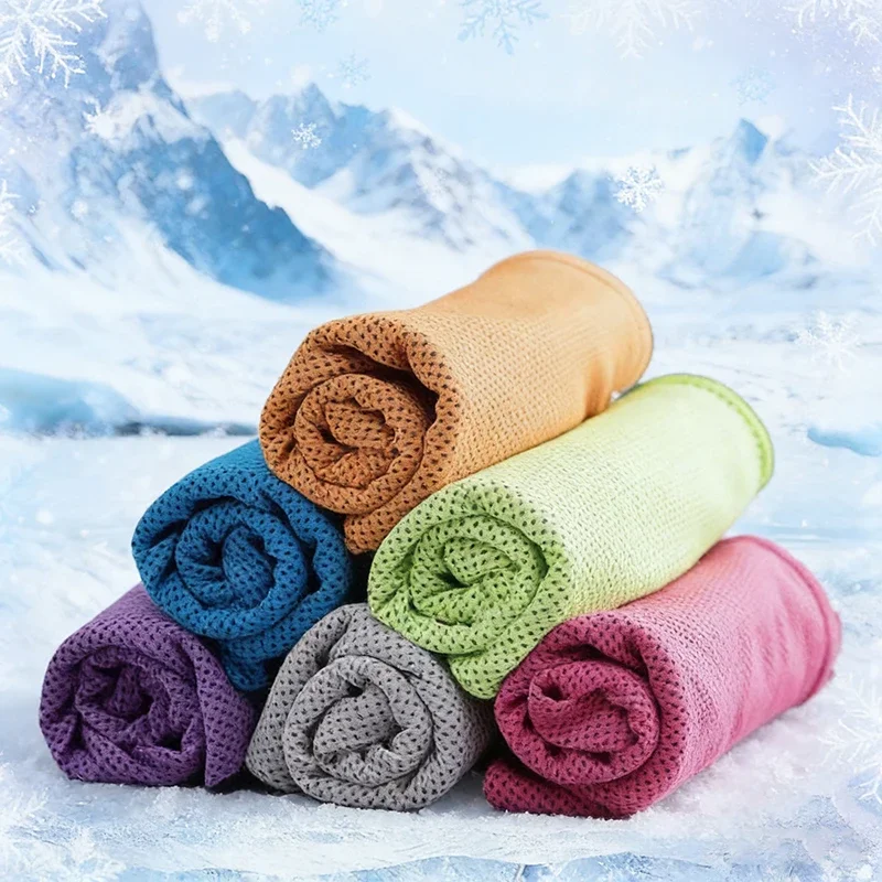 2026 Summer Cooling Microfiber Towel Set 10Pcs Outdoor Sport Quick-Drying Sweat Towel 30X100Cm Multifunctional Solid Face Towels