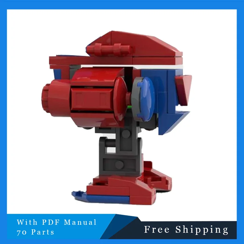 

70 шт., серия Star Battle, модель строительного блока MOC, основной красный механический истребитель, головоломка, детский комплект для сборки «сделай сам», игрушка, подарок на день рождения