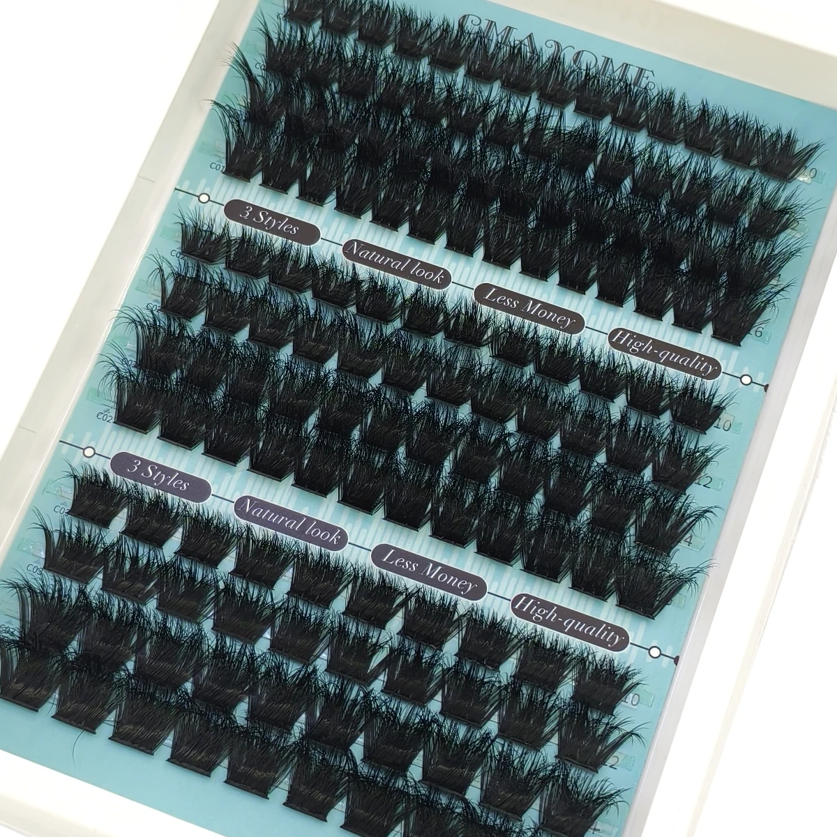 3-IN-1 Flauschige Einzel-Wimpernbüschel 60-80P, 120-200P Wimpernspitzen für untere Wimpern, wiederverwendbare DIY-Wimpernverlängerung im Manga-Stil – Detail 10