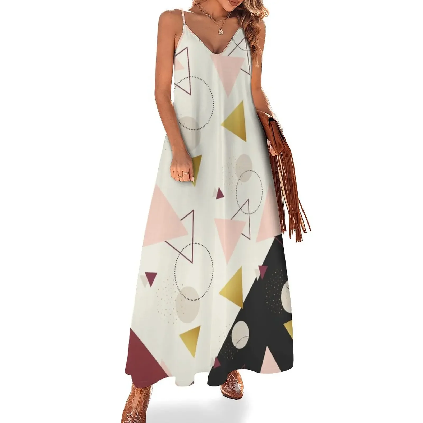 Triangles Mix Sleeveless Dress women's evening dresses 2025 summer dress women 2025