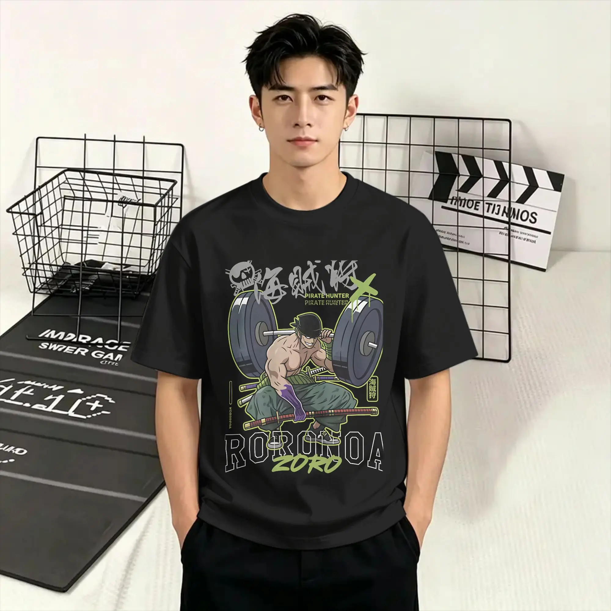 Creative Ones Pieces Anime T-Shirts Men Round Collar Cotton T Shirt  Short Sleeve Tees Original Clothing