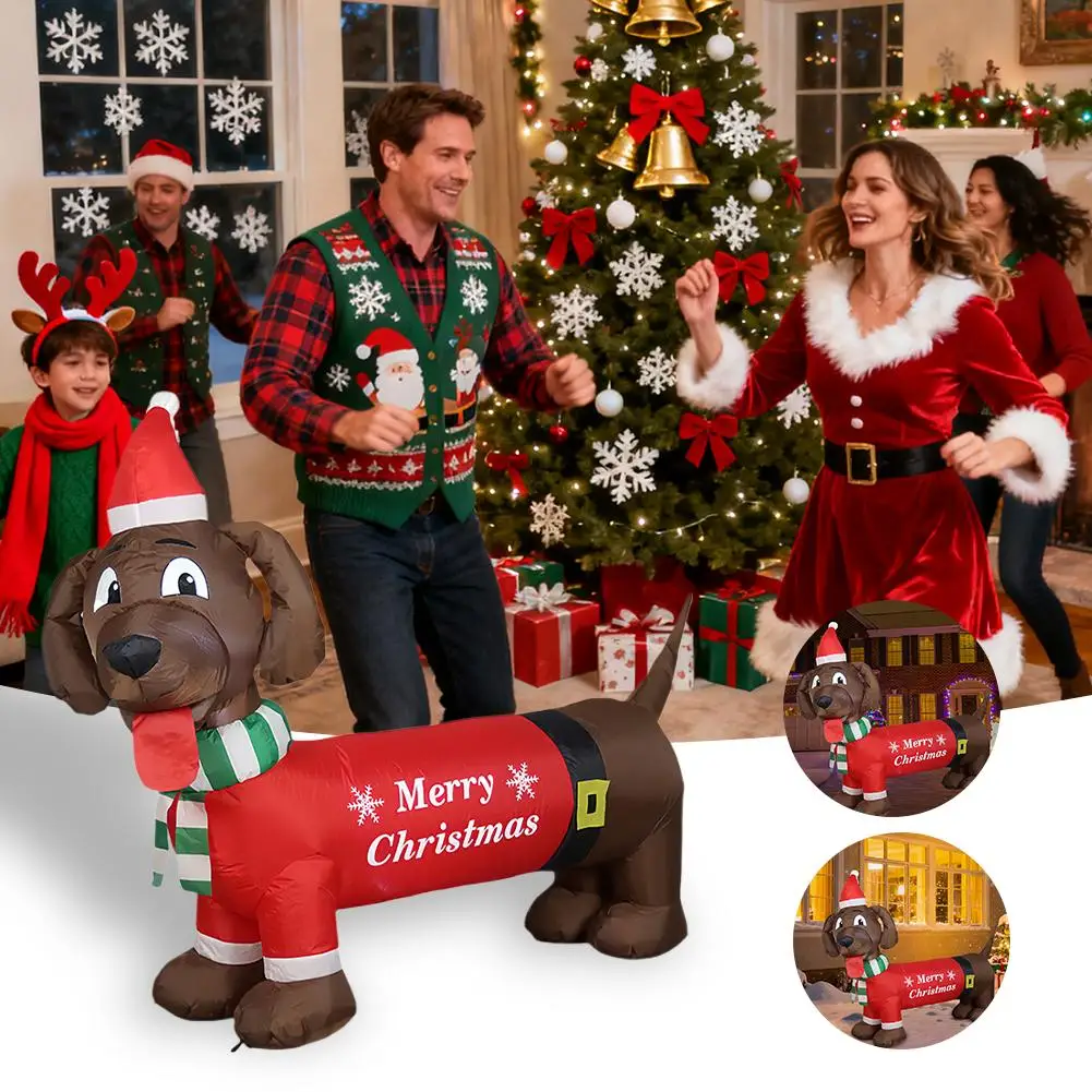 4ft طويلة وينر الكلب الذاتي نفخ مع دعوى مثالية ل الألماني تفجير ديكورات للباحة داخلي في الهواء الطلق عيد الميلاد نفخ Z2J6 #1