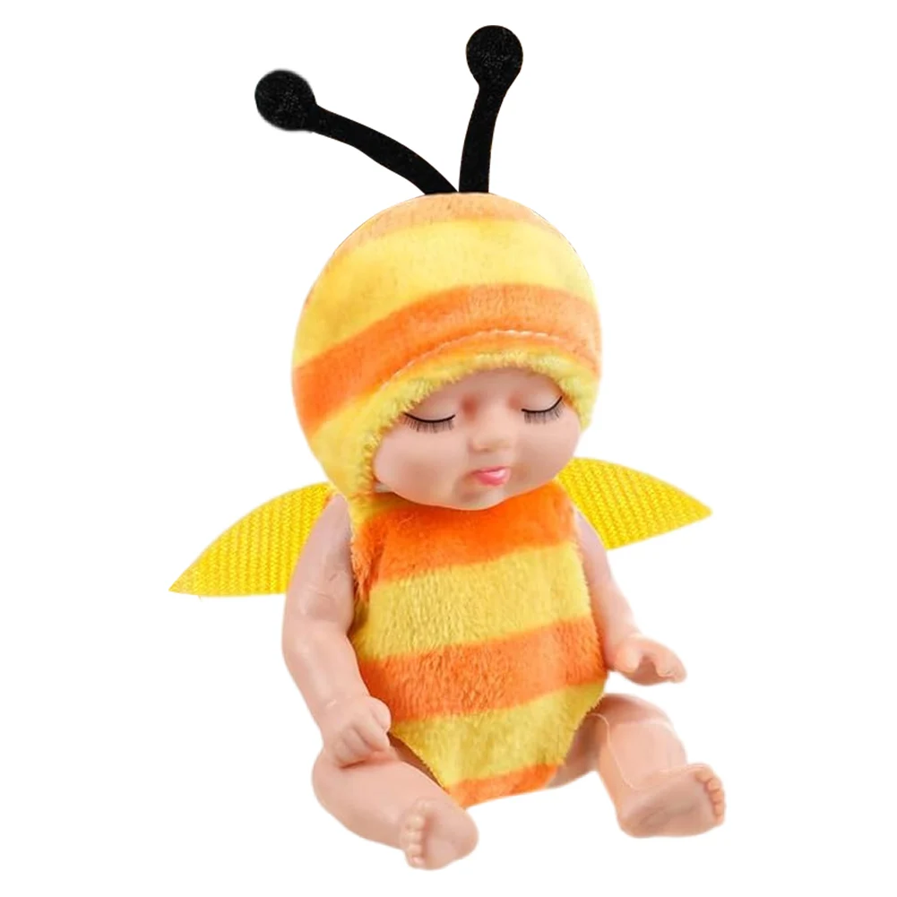 1/6 Pcs 11cm Mini Reborn Baby Doll Lifelike Realistic Baby Doll Toys with Animal Clothes Small Baby Dolls for Kids Birthday Gift