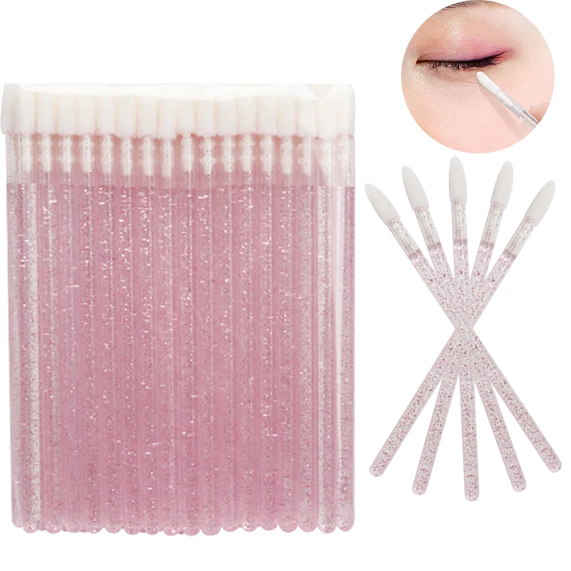 Escovas de cílios descartáveis, pincel labial, Lash Extension Makeup Tool, batom aplicador Wands, sobrancelha Acessórios, 100Pcs